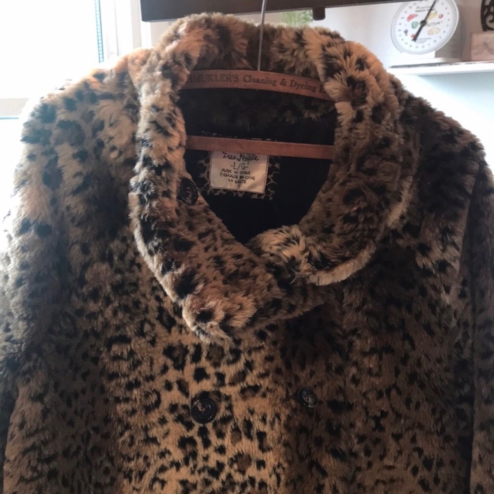 Free People Leopard Jacket Large - Picture 2 of 5